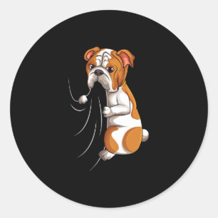 Pegatina Redonda Bulldog Lover Bully Perro Chicas Mujeres Niños 1
