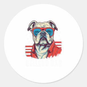 Pegatina Redonda Bulldog Papá