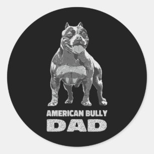 Pegatina Redonda Bulldog Perro Amante Americano
