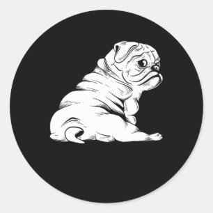 Pegatina Redonda Bulldog - Perro Perro Perro Perro Dueño de Cachorr