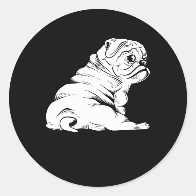 Pegatina Redonda Bulldog - Perro Perro Perro Perro Dueño de Cachorr (Anverso)