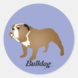 Pegatina Redonda Bulldog personalizado