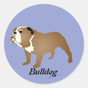Pegatina Redonda Bulldog personalizado