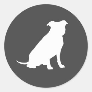 Pegatina Redonda Bulldog Pit Baby Shower Puppy Pitbull