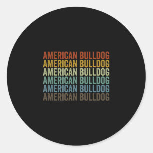 Pegatina Redonda Bulldog retro
