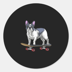 Pegatina Redonda Bulldog Skateboard Skateboarding