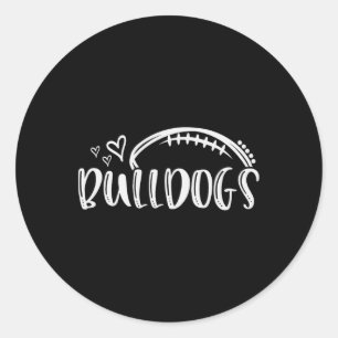 Pegatina Redonda Bulldoges de fútbol Escuela Deportivo Equipo Espír