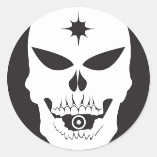 Pegatina Redonda Bullet Skull