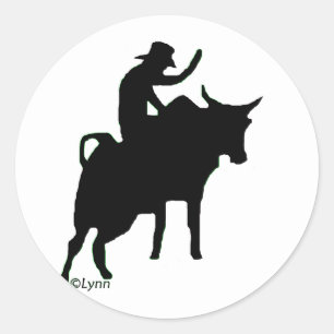 Pegatina Redonda Bullrider 2