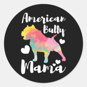Pegatina Redonda Bully Mama Bulldog Owner Mom