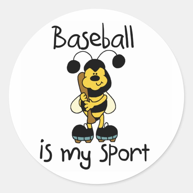 Pegatina Redonda Bumble Bee Baseball Sport (Anverso)