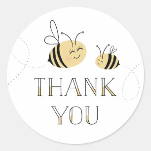 Pegatina Redonda Bumble Bee Gracias