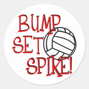 Pegatina Redonda ¡Bump, Set, Spike! Voleibol