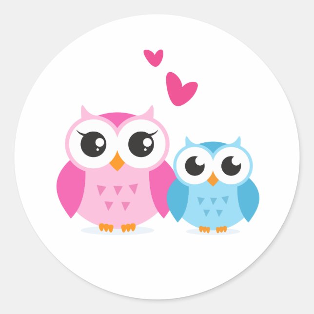 Pegatina Redonda Búmulos personalizados con corazones (Anverso)