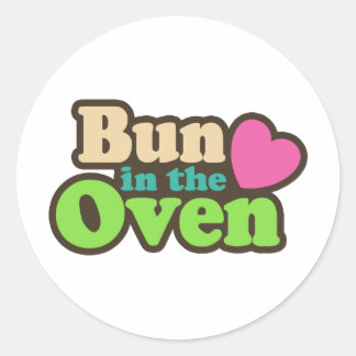 Pegatina Redonda Bun In The Oven
