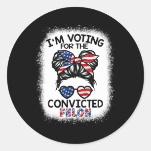Pegatina Redonda Bun, voy a votar por el convicto Felon Trump 2024
