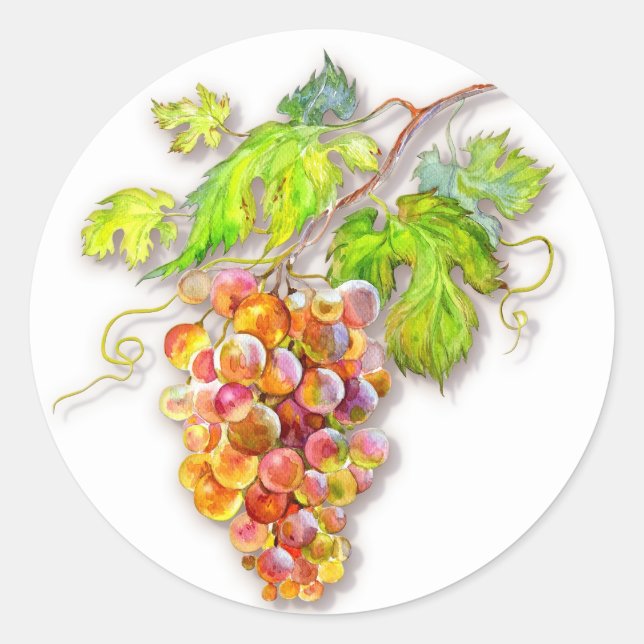 Pegatina Redonda Bunch de uvas (Anverso)