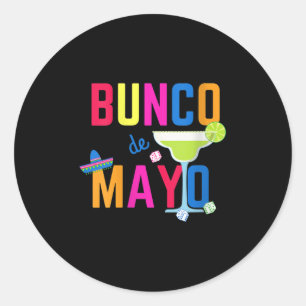 Pegatina Redonda Bunco De Mayo Margarita Dice Cinco De Mayo
