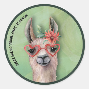 Pegatina Redonda Bunco Funny Quote Lllama