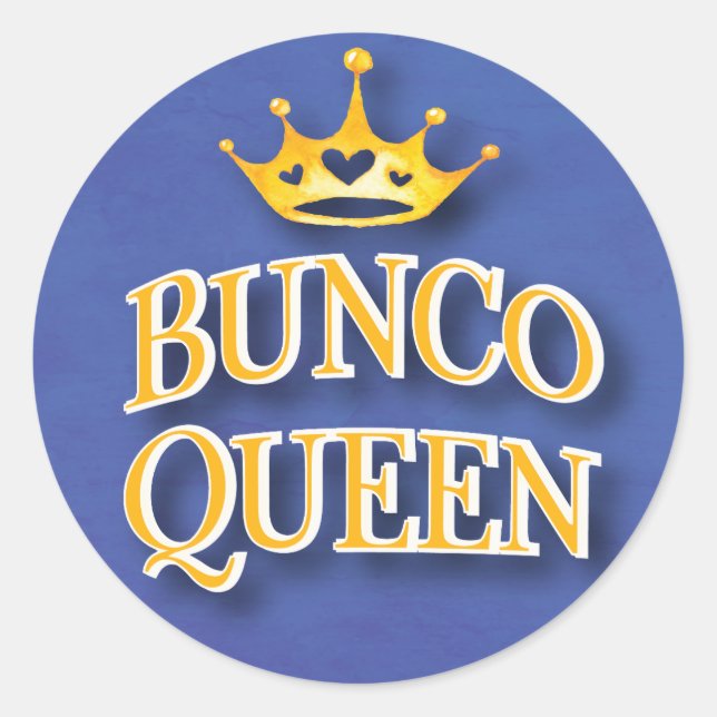 Pegatina Redonda Bunco Queen Game (Anverso)