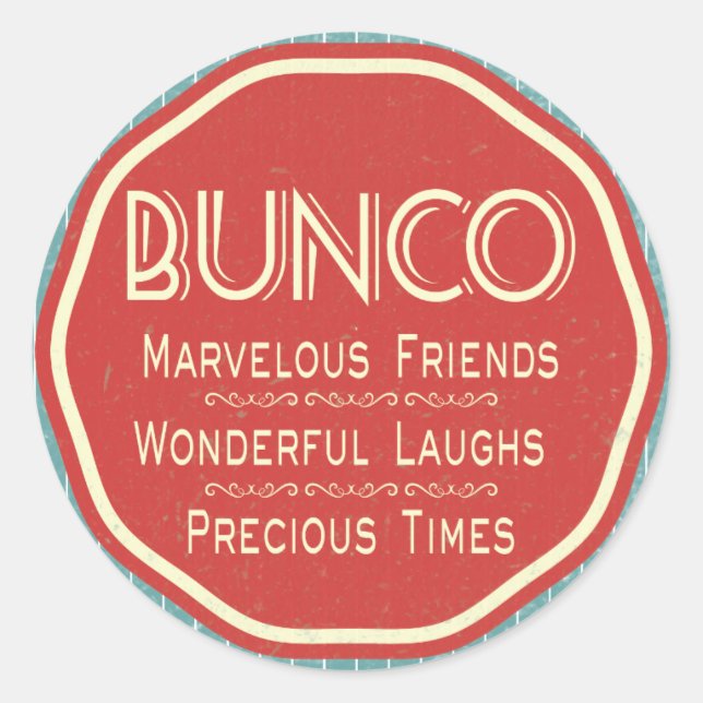 Pegatina Redonda Bunco Vintage Emblem (Anverso)
