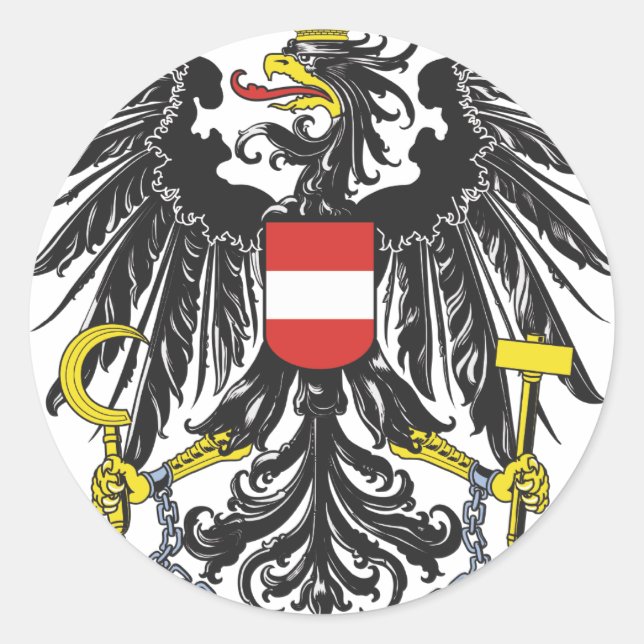 Pegatina Redonda Bundesadler Austria (Anverso)
