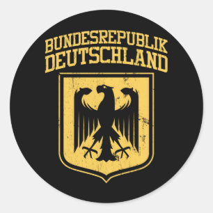 Pegatina Redonda Bundesrepublik Deutschland / Águila alemana