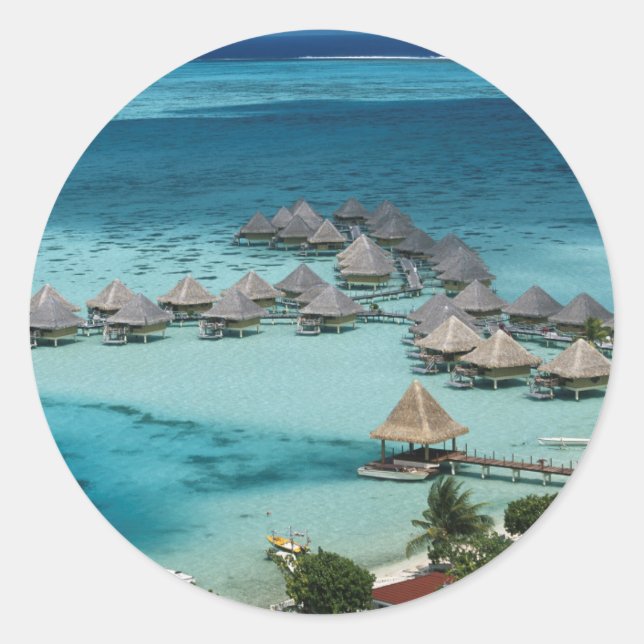 Pegatina Redonda Bungalows del Hotel Beachcomber (Anverso)