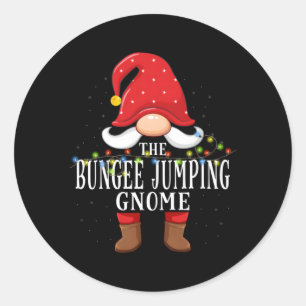 Pegatina Redonda Bungee Jumg Gnome Family Pajama