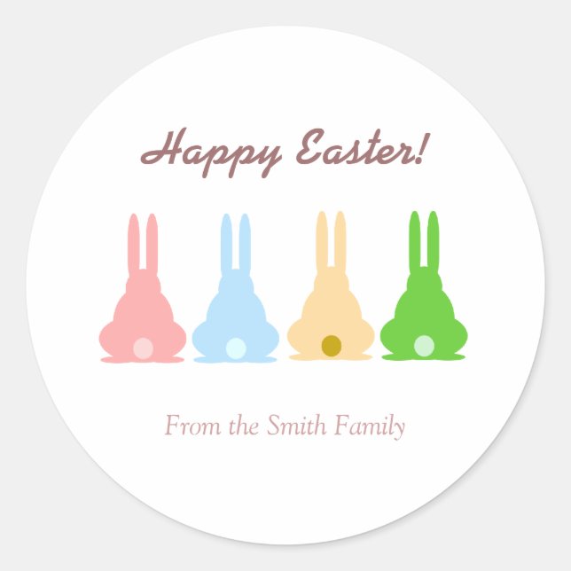 Pegatina Redonda Bunnies (Anverso)