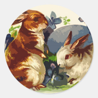 Pegatina Redonda Bunnies Pegatinas de Pascua