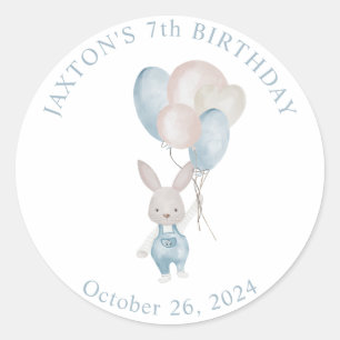 Pegatina Redonda Bunny Balloons Birthday Classic Round