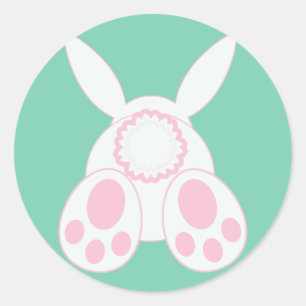Pegatina Redonda Bunny Behind