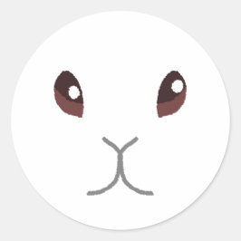 Pegatina Redonda Bunny blanco