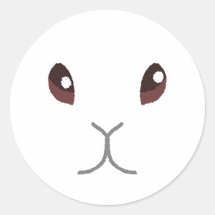 Pegatina Redonda Bunny blanco