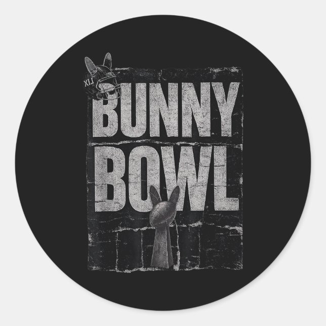 Pegatina Redonda Bunny Bowl Funny Halftime Show 2026  (Anverso)