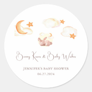 Pegatina Redonda Bunny Dreams Neutral Baby Shower