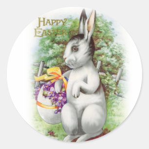Pegatina Redonda Bunny Floral Easter