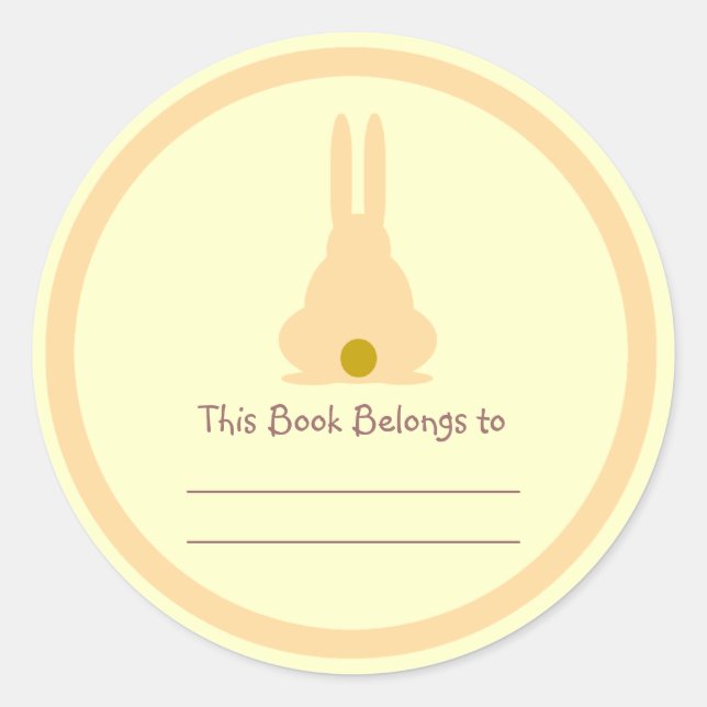 Pegatina Redonda Bunny marrón (Anverso)