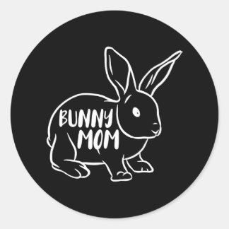 Pegatina Redonda Bunny Mom Rabbit Lover