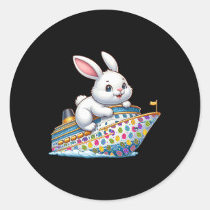 Pegatina Redonda Bunny On Cruise Ship Easter Eggys Disfraces Niños 