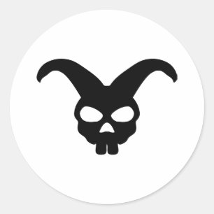 Pegatina Redonda Bunny Rabbit Skull