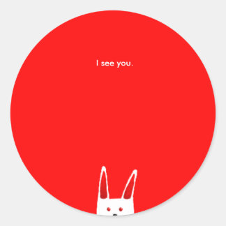 Pegatina Redonda Bunny Sees you
