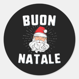 Pegatina Redonda Buon natale christmasitaly santa babbo italiano