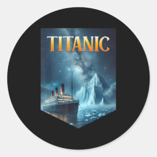 Pegatina Redonda Buque Crucero Titanic Iceberg 1912 Rms Viaje Hombr