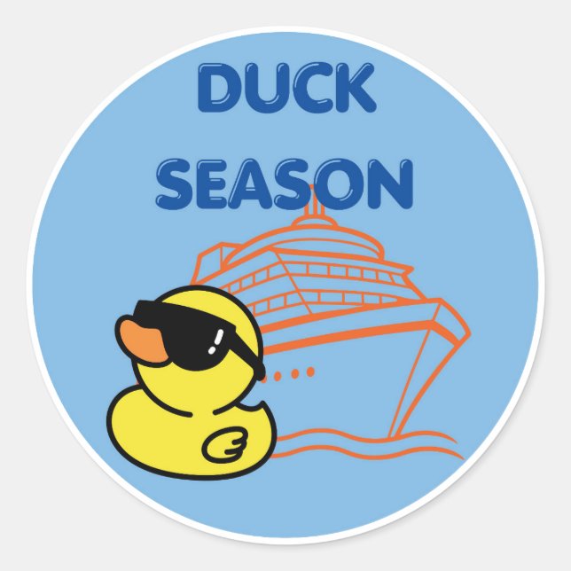 Pegatina Redonda Buque de crucero por turnos (Anverso)