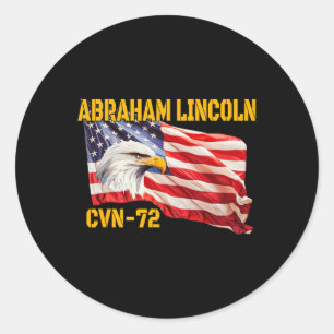 Pegatina Redonda Buque de guerra Abraham Lincoln Cvn-72 Portaavione
