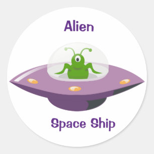 Pegatina Redonda Buque espacial Alien