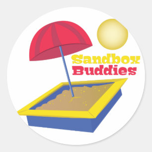 Pegatina Redonda Buques Sandbox