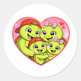 Pegatina Redonda Burbuja de Amor Familiar